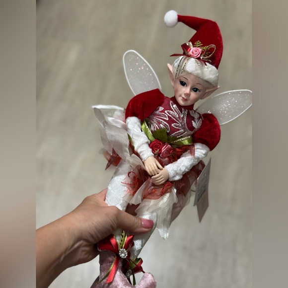 Festive Red and White Elf Doll - Picture 1 of 3